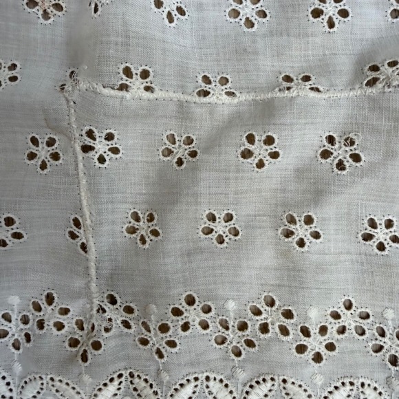 Vintage Sufolla White Cotton Eyelet Queen Bed Skirt Cottagecore Shabby Chic READ - Picture 7 of 10